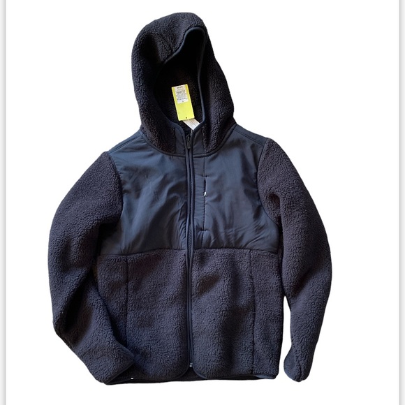 All in Motion Men’s Sherpa Fleece Full zip jacket sweatshirt size S black nwt - Picture 6 of 8